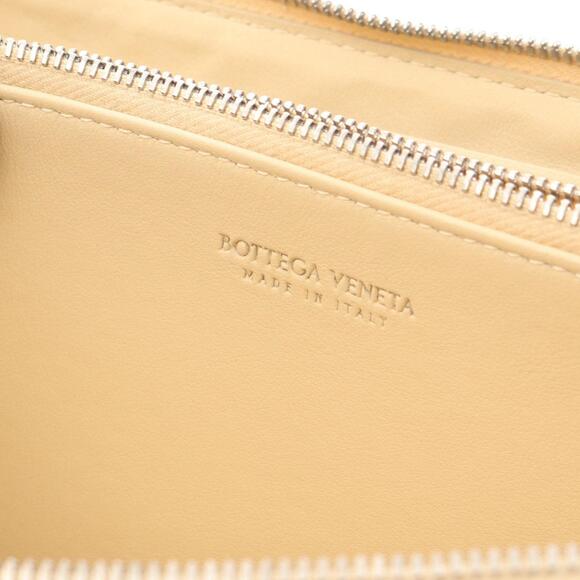 Bottega Veneta Intrecciato Round Long Wallet, Leather, Women's, Beige - Picture 4 of 8